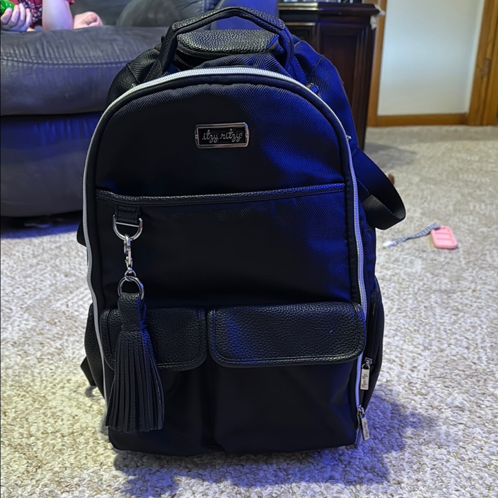 Stylish Black Itzy Ritzy Boss Plus Diaper Backpack